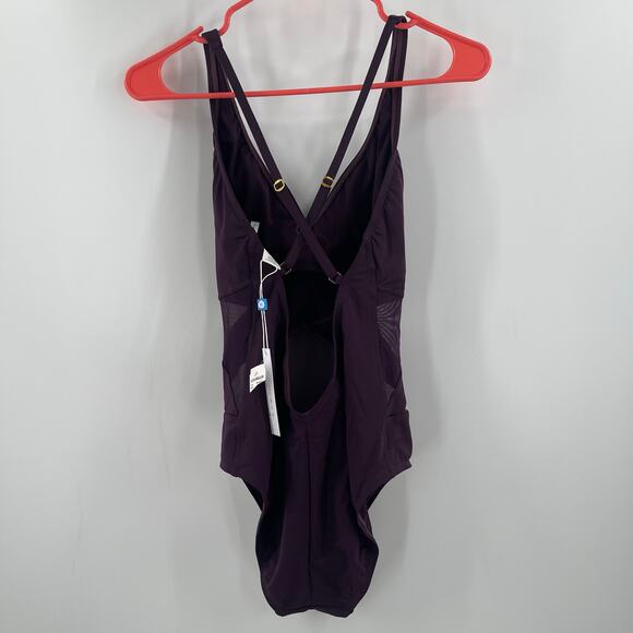 BLEU ROD BEATTIE Swimsuit Size 8 NWT One Piece Don't Mesh With Me Surplice Swim - Picture 3 of 15